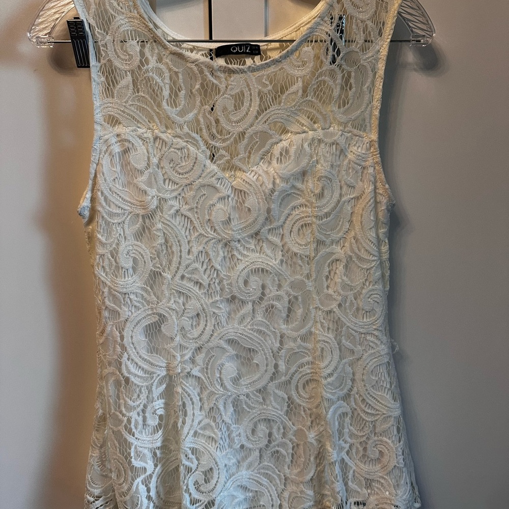 H&M White Lace Tank Top